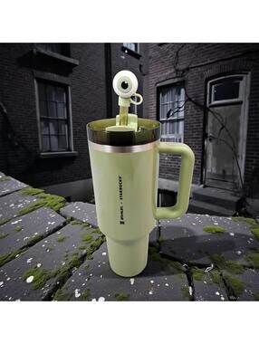 👁STARBUCKS STANLEY OLIVE PEARL TUMBLER 40OZ WITH TOPPER BRAND NEW!